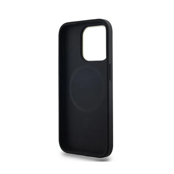 DKNY Leather Checkered Mono Pattern MagSafe - Case for iPhone 15 Pro (Black)