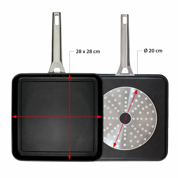 Keptuvė Valira AIRE 23X23 Ø 23 cm Juoda Metalinis Aliuminis