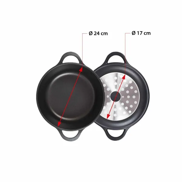 Кастрюля с крышкой Valira 4141/25 Чёрный Ø 24 cm
