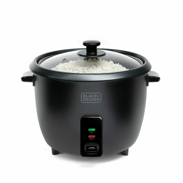 rīsu vārāmo katlu Black & Decker BXRC1800E Melns 1,8 L Balts Alumīnijs 700 W