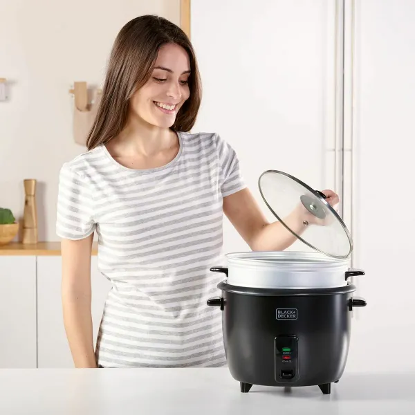 riisinkeitin Black & Decker BXRC1800E Musta 1,8 L Valkoinen Alumiini 700 W