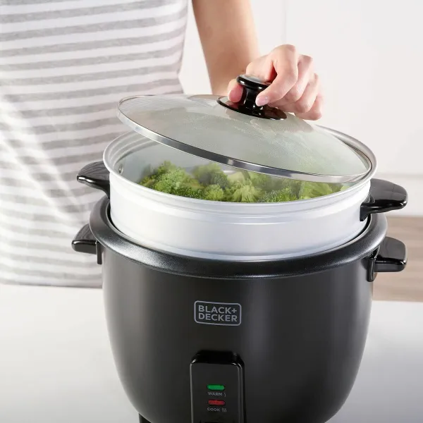 riisinkeitin Black & Decker BXRC1800E Musta 1,8 L Valkoinen Alumiini 700 W