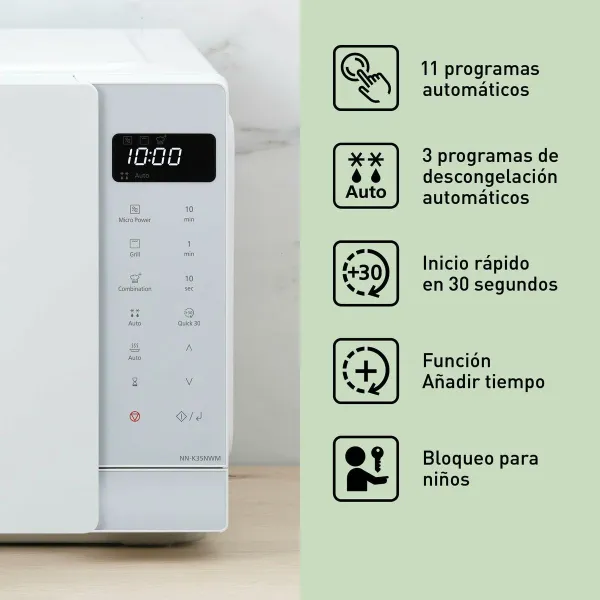 Mikrobangų krosnelė su kepsnine Panasonic NNK35NWMEPG Balta 900 W 24 L
