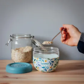 Quokka Bubble Food Jar - Food Container / Lunchbox 770 ml (Watercolor Leaves)