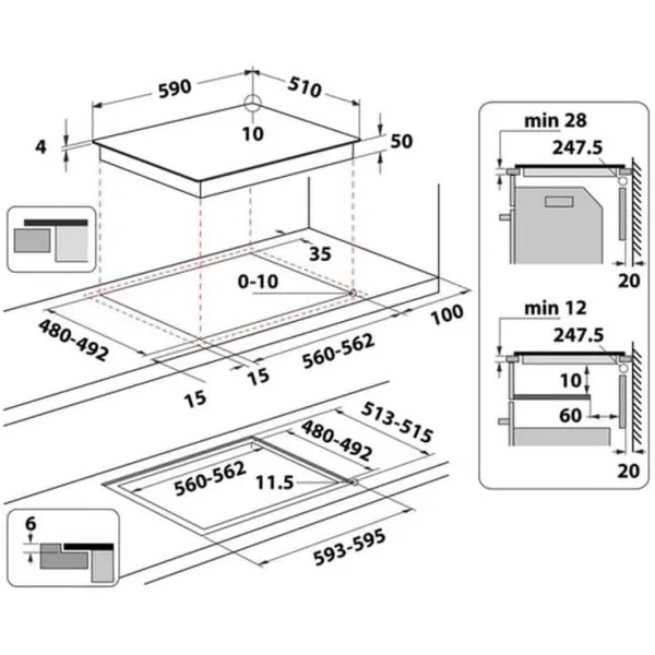 Indukcijas Plīts Whirlpool Corporation WFS9860CPNE 7200 W 60 cm 59 cm