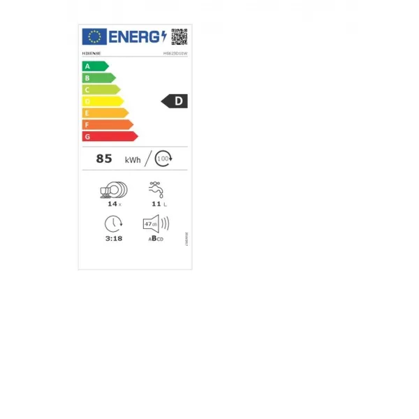 Trauku mazgātājs Hisense HS623D10W 60 cm