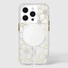 Case-Mate Floral Gems MagSafe - iPhone 15 Pro Case (Gold)