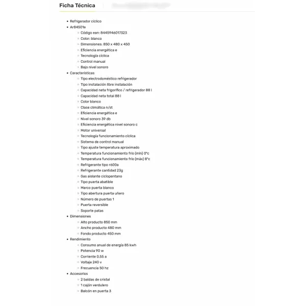 Jääkaappipakastin Aspes AR84501E     85