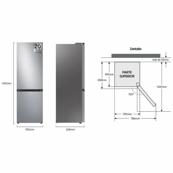 Skalbimo mašina Samsung RB34C602DSA 186 Sidabras