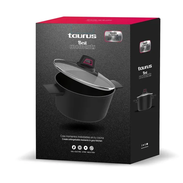 Katls ar vāku Taurus KCK4020 Melns 2 L 20 cm