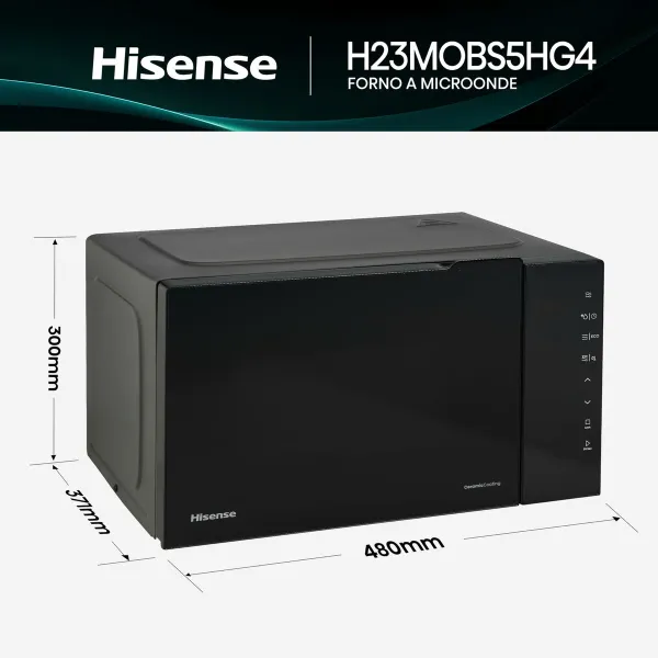 Микроволновая Печь с Грилем Hisense H23MOBS5HG4 Чёрный 800 W 23 L