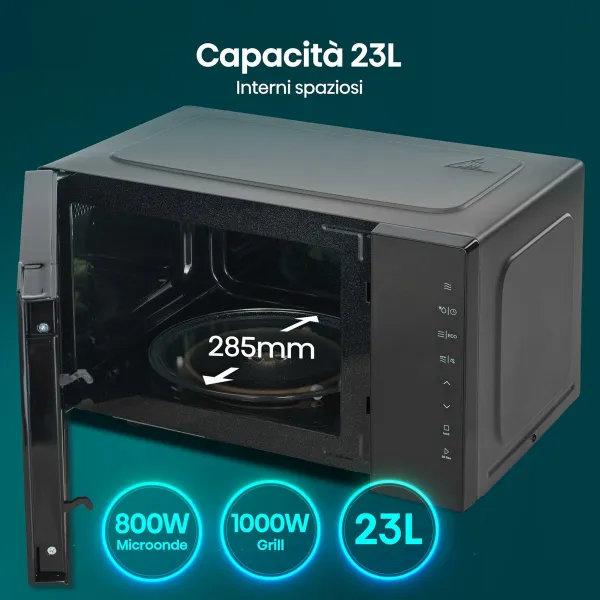 Микроволновая Печь с Грилем Hisense H23MOBS5HG4 Чёрный 800 W 23 L