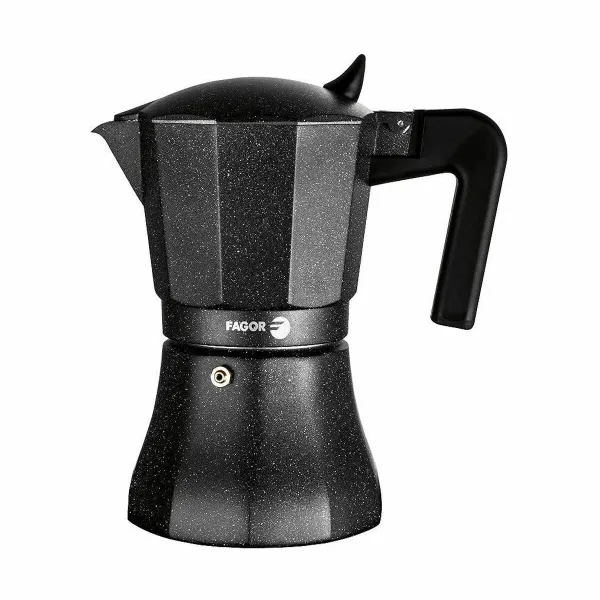Italian Coffee Pot Fagor TIRAMISU 9 Black Aluminium