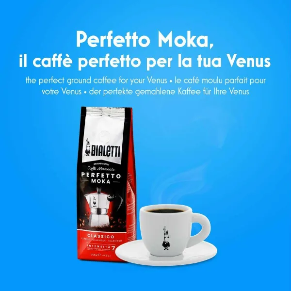 Vanhanaikainen Italialainen Mokkapannu Bialetti NEW VENUS Hopeinen Metalli Ruostumaton teräs