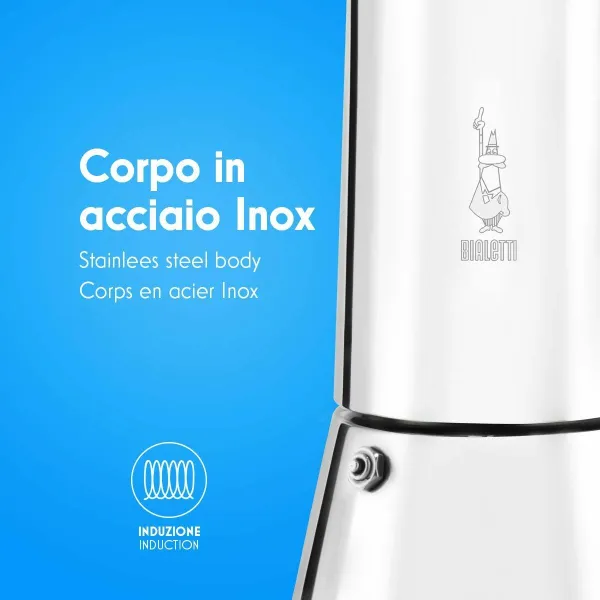 Итальянская Kофеварка Bialetti NEW VENUS Серебристый Металл Нержавеющая сталь