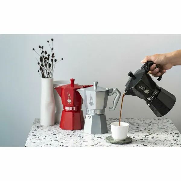 Italian Coffee Pot Bialetti MOKA EXCLUSIVE Red Aluminium 6 Cups