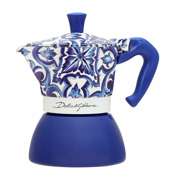 Vanhanaikainen Italialainen Mokkapannu Bialetti D&G BLU MEDI 4T 150 ml Sininen Ruostumaton teräs 4 Puodeliai