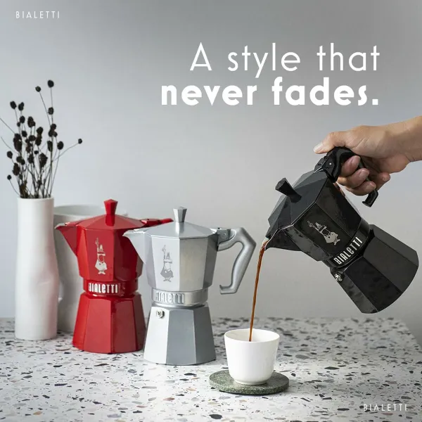 Italian Coffee Pot Bialetti MOKA EXCLUSIVE Black Aluminium 3 Cups