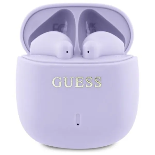 Guess Printed Classic Logo - Bluetooth TWS Headphones + Charging Case (Purple)