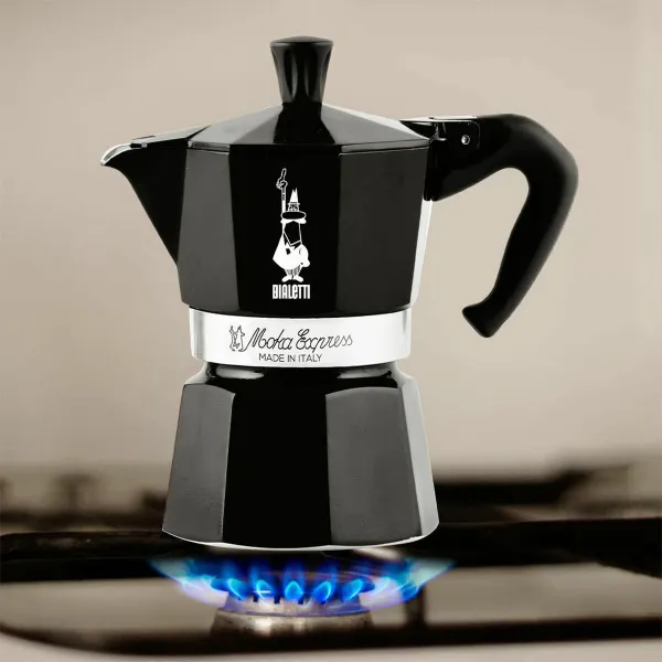 Vanhanaikainen Italialainen Mokkapannu Bialetti MOKA EXPRESS Musta Alumiini 200 ml