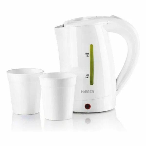 Vedenkeitin Haeger 	EK-10W.015A- Valkoinen 1100 W Muovinen 500 ml