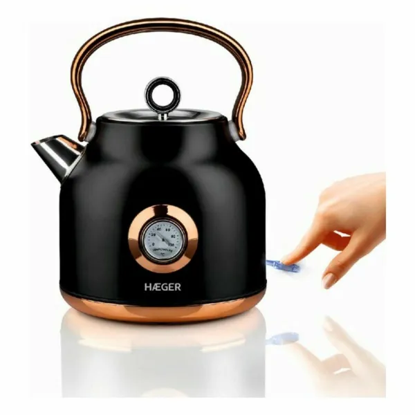 Virdulys ir arbatinukas Haeger EK-22B.024A Juoda Nerūdijantis plienas 2200 W 1,7 L
