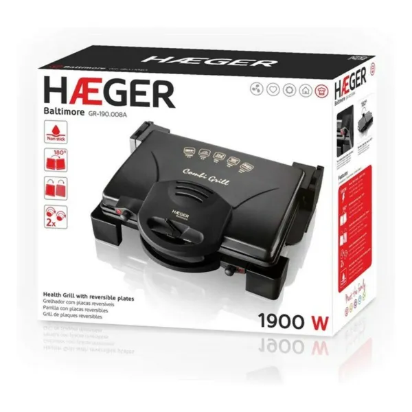 Grill Haeger GR-190.008A 1900W Melns Nerūsējošais tērauds