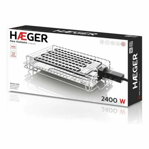 Grill Haeger GR-240.013A 2400W Juoda Spalvotas 2400 W (395 x 275mm)
