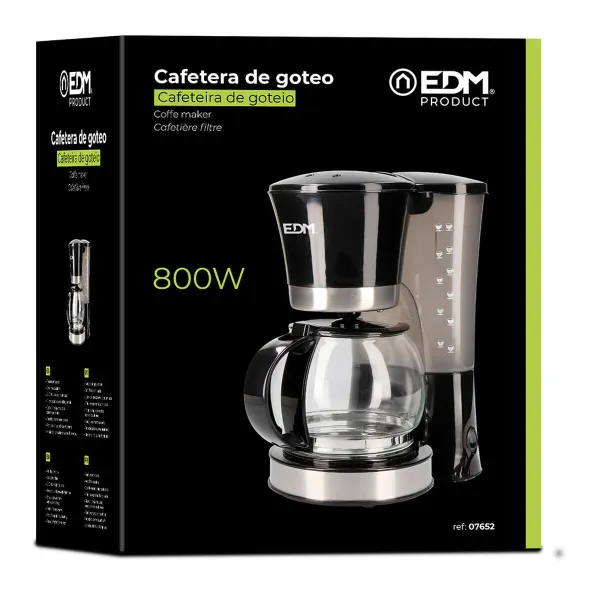 Капельная кофеварка EDM 07652 Чёрный 800 W 12 Чашки