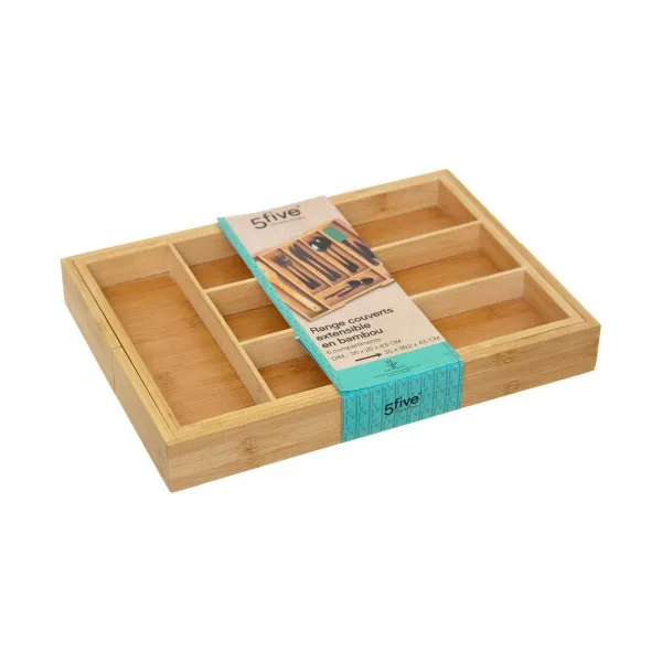 Stalo įrankių dėklas 5five Simply Smart Ruda Natūralus Medžio Bambukas 34 x 25 x 4,5 cm