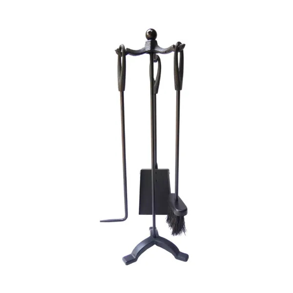 Takkavälineet EDM 85752 Musta Valurauta 19 x 59,5 cm (3 Kappaletta)