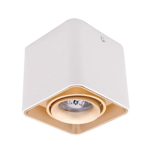 DL-044 SQUARE SINGLE DOWNLIGHT SURFACE MOUNTED GOLD/WHITE