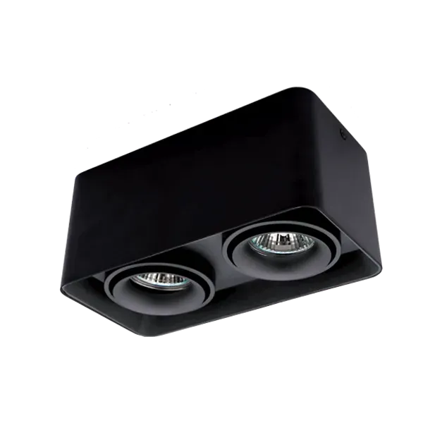 DL-044 SQUARE DOUBLE DOWNLIGHT SURFACE MOUNTED BLACK