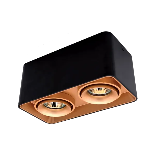 DL-044 SQUARE DOUBLE DOWNLIGHT SURFACE MOUNTED GOLD/BLACK