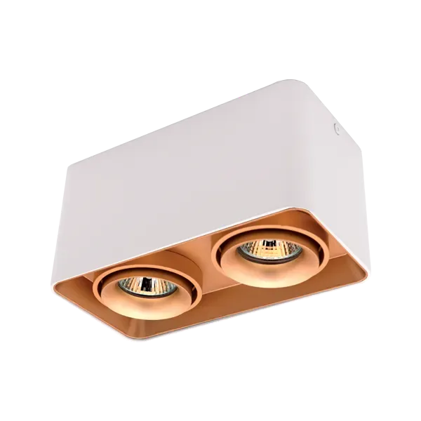 DL-044 SQUARE DOUBLE DOWNLIGHT SURFACE MOUNTED GOLD/WHITE