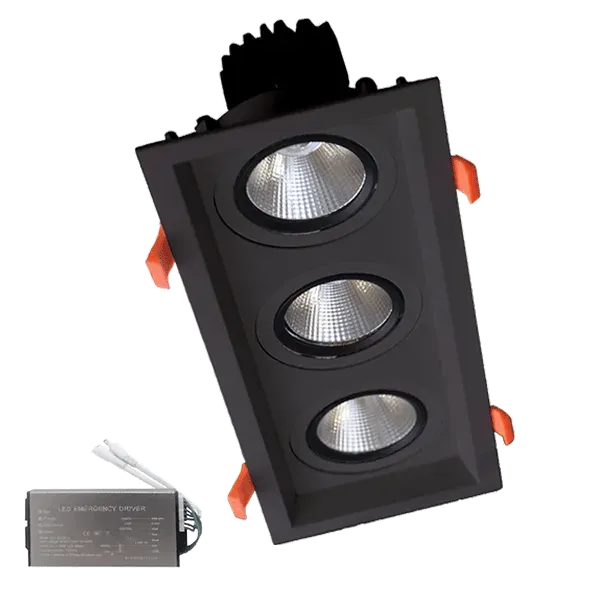 TRIPLE LED MOVABLE SPOT LIGHT 3X15W 230V 3000K BLACK