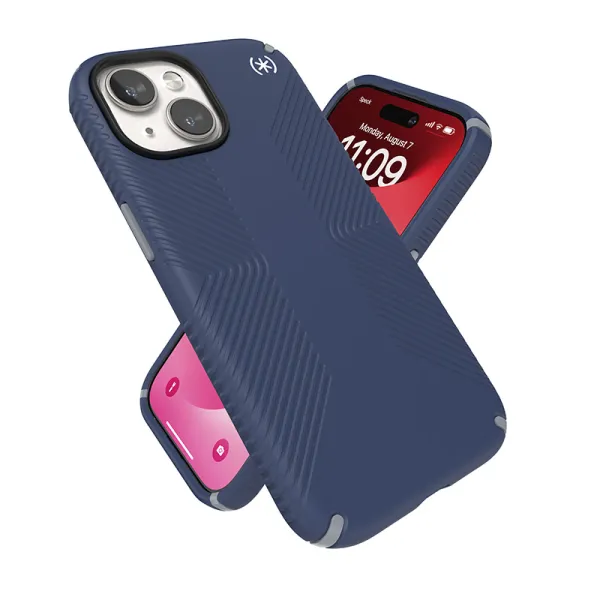 Speck Presidio2 Grip Magsafe - iPhone 17e / 16e / 15 / 14 / 13 Case (Coastal Blue / Dust Gray / White)