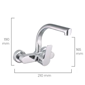 Mixer Tap EDM 01145 Silver Stainless steel Brass