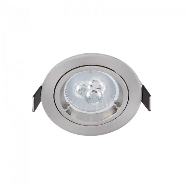 LED METAL ROUND DOWNLIGHT WITH 6W GU10 6400K SATIN NICKEL