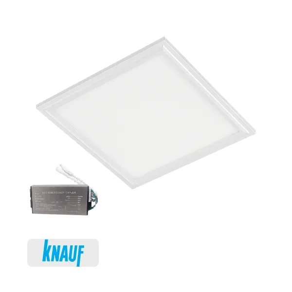 LED PANEL FOR DRYWALL 48W 6400K 595x595mm WHITE+EMERGENCY KIT