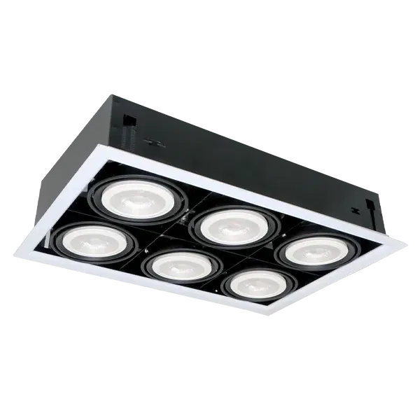 LED ACCENT FIXTURE QUAD612 12W 6XE27 2700K DARK GREY