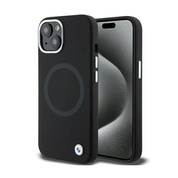 BMW Signature Liquid Silicone MagSafe - Case for iPhone 15 (Black)