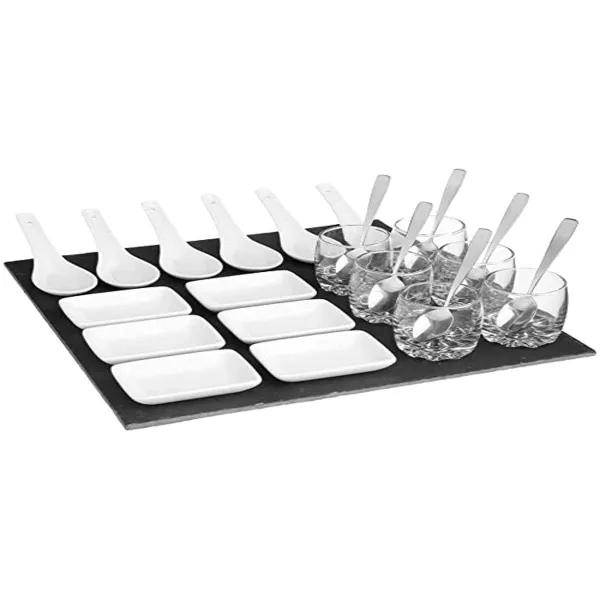 Rinkinys užkandžiams Secret de Gourmet Juoda Lenta (30 x 30 cm)