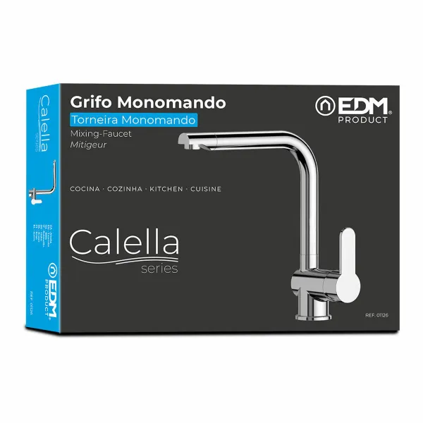 Sekoitushana EDM 01126 Calella Hopeinen Ruostumaton teräs Messinki Sinkki Pesuallas