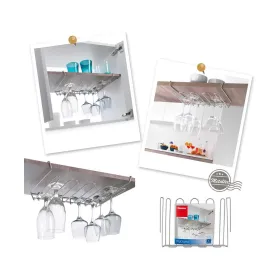 Lasiteline Metaltex My-crystal 38 x 26 x 7 cm Metalli Jopa 12 lasille joiden enimmäishalkaisija jalkoineen 7 cm