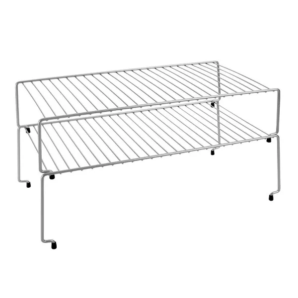 Kitchen Cupboard Organiser Metaltex Sky Metal 48 x 33 x 24 cm Stackable Kitchen (2 Units)