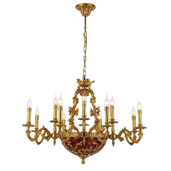 ALEXANDER CHANDELIER 12XE14 BRASS