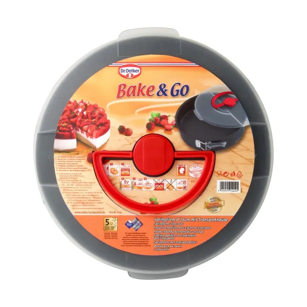 Съемная форма Dr. Oetker Чёрный Сталь Пластик Ø 26 cm ø 26 x 6,5 cm