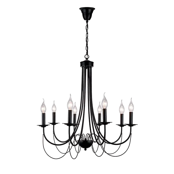 ANGELA CHANDELIER 8XE14 BLACK