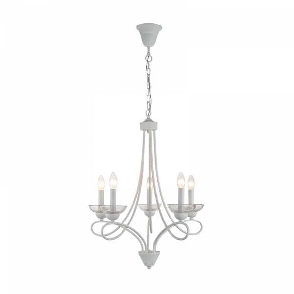 ASHLEY CHANDELIER 5XE14 WHITE